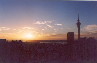 Coucher de soleil sur Auckland